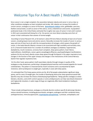 Welcome Tips For A Best Health  Webhealth