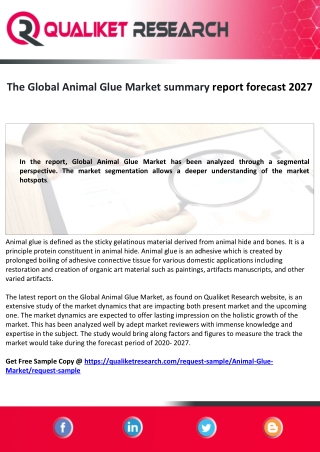 Global Animal Glue Market technolgy to inovate your bussiness
