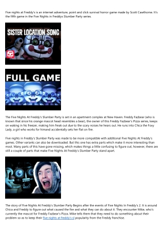 Five Nights In Freddy's: Slumber Party Review - An Overview of Five Nights In Fr