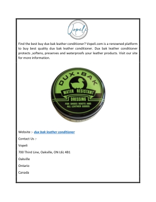 Dux Bak Leather Conditioner  Vopeli.com