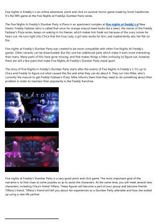 Five Nights In Freddy's: Slumber Party Review - A Review of Five Nights At Fredd