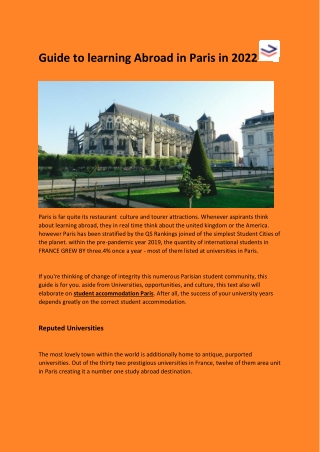 Guide to learning Abroad in Paris in 2022
