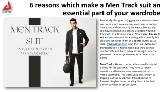  6 reasons which make a Men Track suit an essential part of your wardrobe