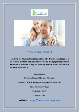 Reverse Mortgage Addison Il | Zreversemortgage.com