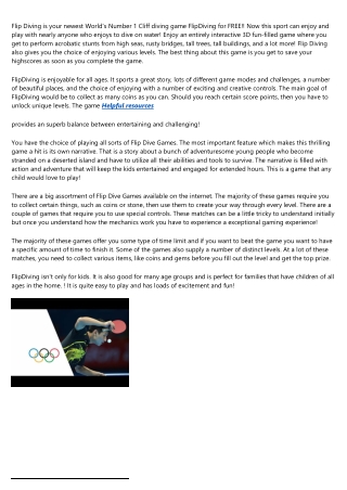 FlipDiving For Free
