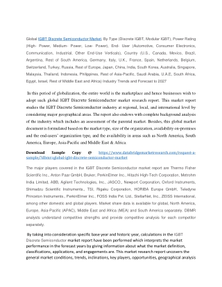 IGBT Discrete Semiconductor Market Trends