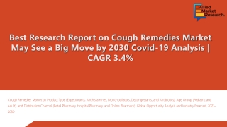 Cough Remedies Market Analyzed in a New Intelligence Study