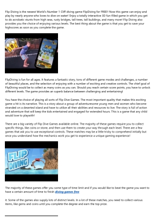 FlipDiving For Free