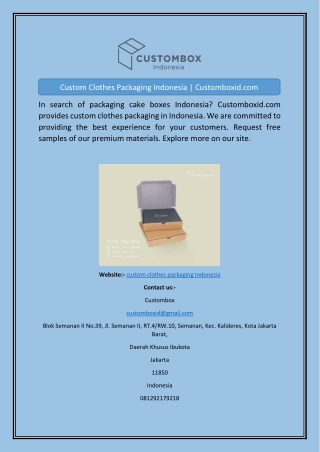 Custom Clothes Packaging Indonesia Customboxid