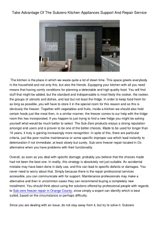 TakeAdvantageOfTheSubzeroKitchenAppliancesSupportAndRepairService