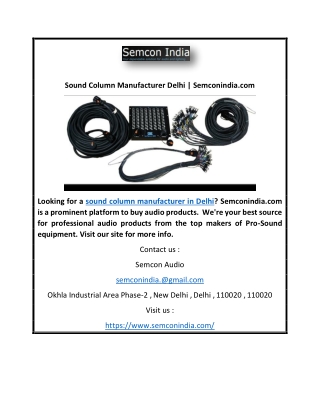 Sound Column Manufacturer Delhi | Semconindia.com