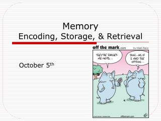 Memory Encoding, Storage, &amp; Retrieval