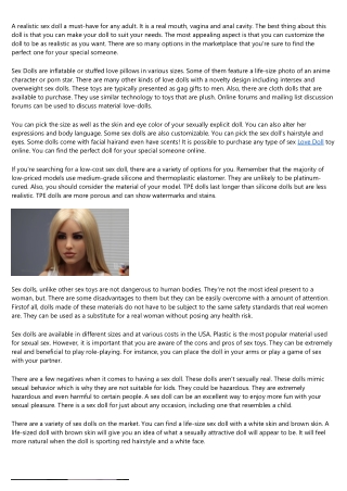The Intermediate Guide to Sex Doll