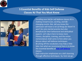 5 Essential Benefits of Kids Self Defense Classes NJ That You Must Know