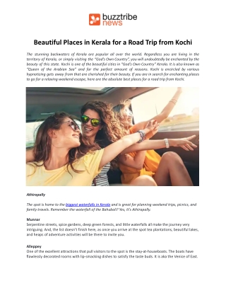 Beautiful Places in Kerala for a Road Trip from Kochi.docx