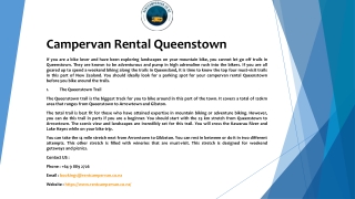 Campervan Rental Queenstown