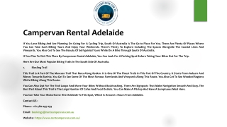 Campervan Rental Adelaide