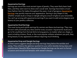 Chordia Jewels have a wide selection of high-quality Aquamarine Earrings to suit