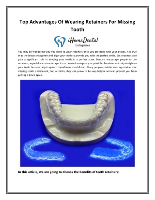 Top Advantages Of Wearing Retainers For Missing Tooth-converted