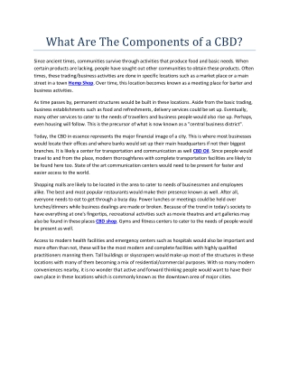 What Are The Components of a CBD