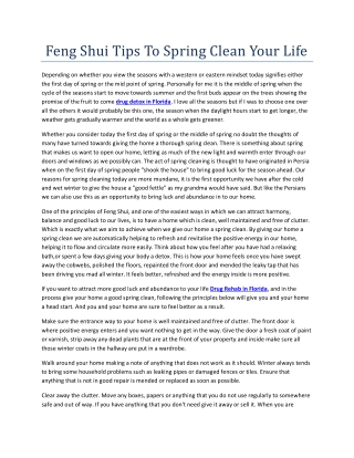 Feng Shui Tips To Spring Clean Your Life