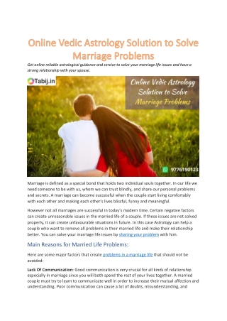 Online Vedic Astrology Solution to Solve Marriage Problems-converted