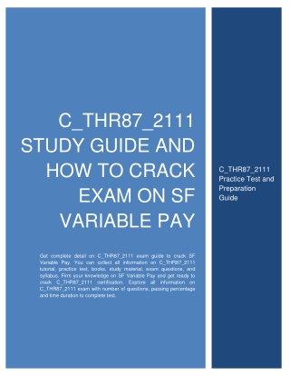 C_THR87_2111 Study Guide and How to Crack Exam on SF Variable Pay