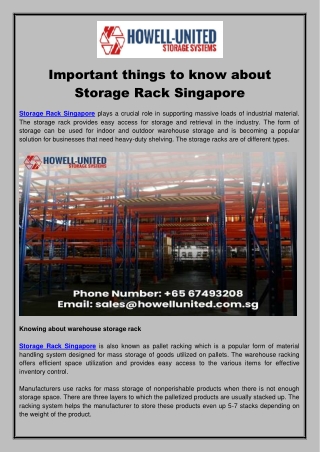 Storage Rack Singapore - Howell United
