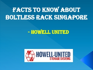 Boltless Rack Singapore - Howell United