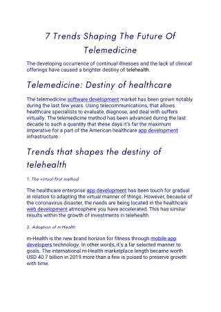 7 Trends Shaping The Future Of Telemedicine