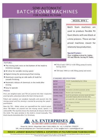 Affordable Batch Foam Machine | PU Foam Machine | ASE