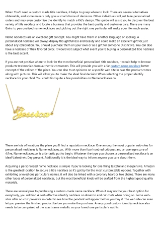 The 10 Scariest Things About custom made necklace