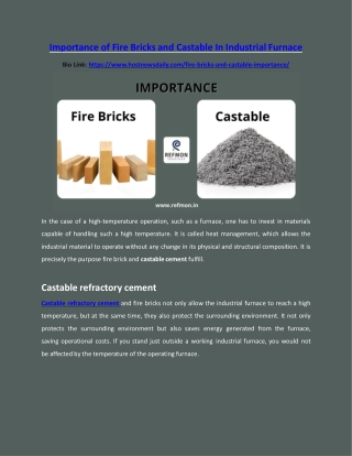 Importance of Fire Bricks and Castable In Industrial Furnace