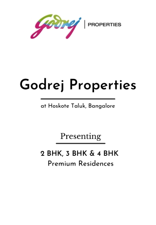 Godrej Hoskote Taluk Bangalore | E-Brochure
