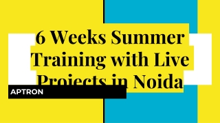 6 Weeks Summer Training Course in Noida with Live Projects