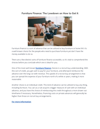 Furniture Finance: The Lowdown on How to Get It