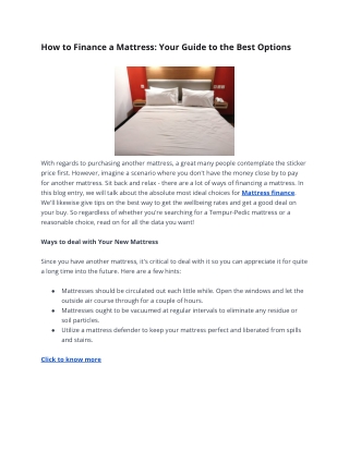 How to Finance a Mattress: Your Guide to the Best Options