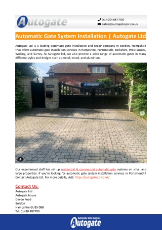 Automatic Gate System Installation