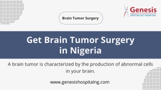 Brain Tumor Surgery Nigeria by Genesis Specialist Hospital