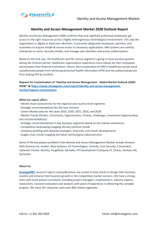 Identity and Access Management Market Forecasts to 2028