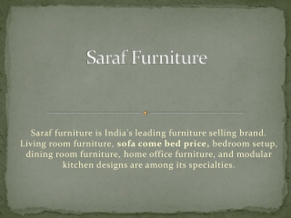 Saraf furniture: Keeping your living area simple with a minimalist design