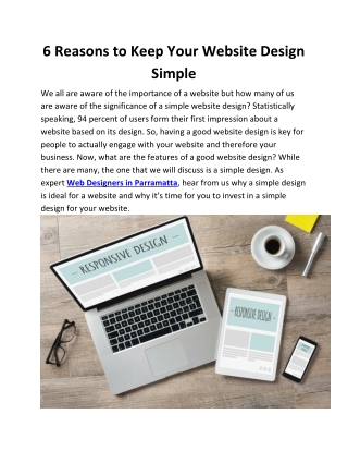 6 Reasons to Keep Your Website Design Simple