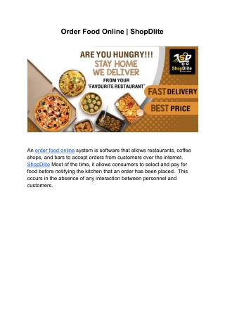 Order Food Online _ ShopDlite