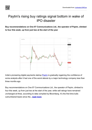 Paytm's rising buy ratings signal bottom in wake of IPO disaster