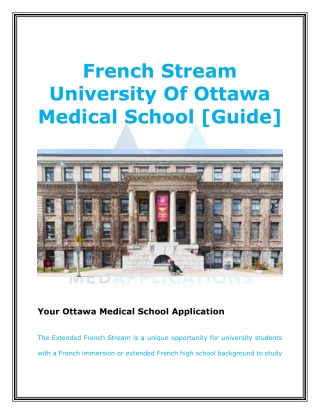 French Stream University Of Ottawa Medical School [Guide]