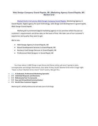Web Design Company Grand Rapids, MI | Marketing Agency Grand Rapids, MI | Market