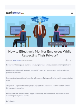 How to Effectively Monitor Employees While Respecting Their Privacy?