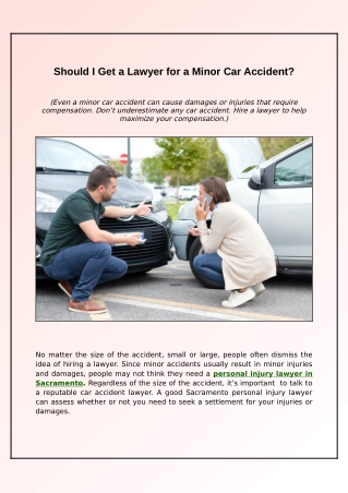 Is Hiring an Attorney After a Minor Car Accident Essential?