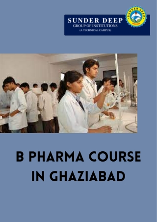 D Pharma College in NCR | Best College for B Pharma