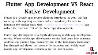 Flutter App Development VS React Native Development
